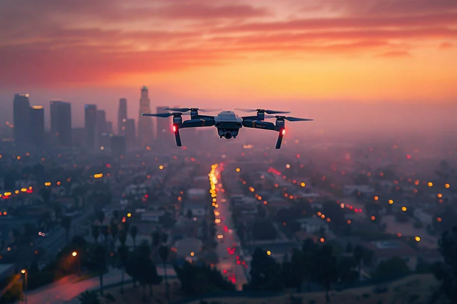 flying a drone with camera