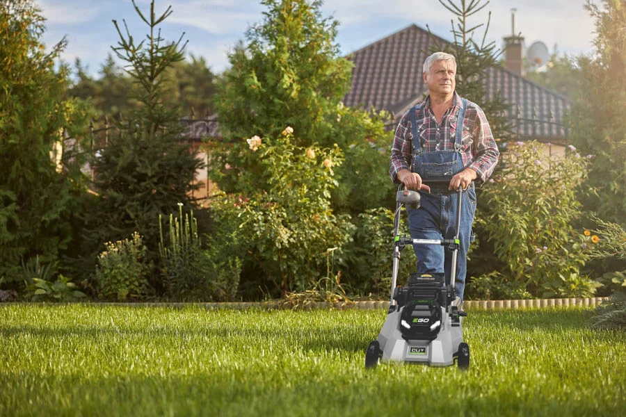 electric start lawn mowers self propelled